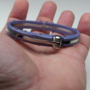 $150 ID Bracelet St. Steel & Rubber Purple